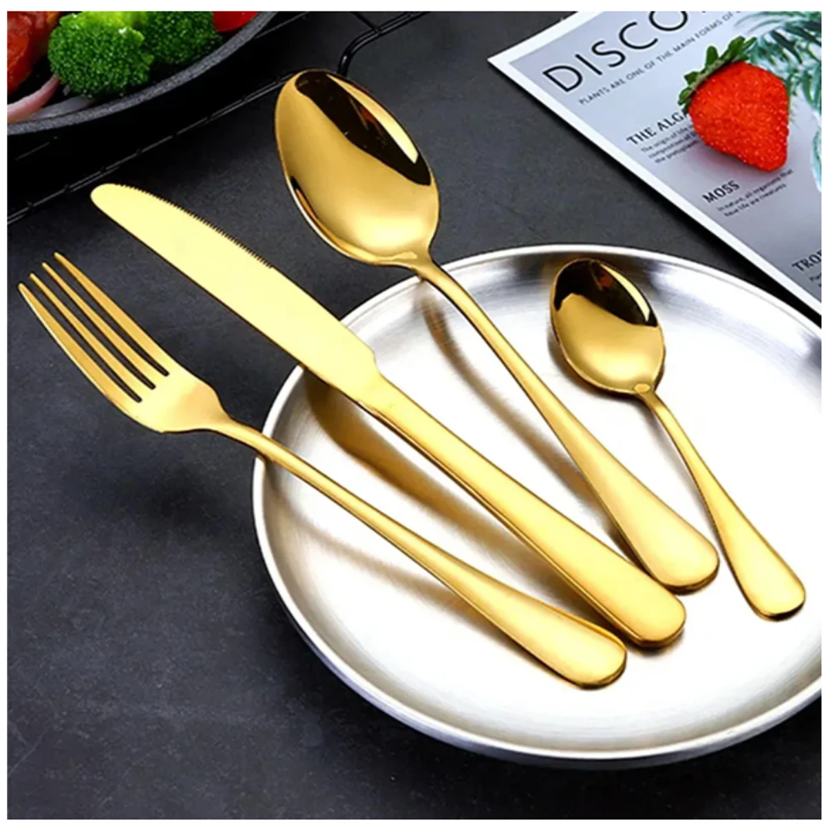 CUTLERY GOLD-PLATED 24-PIECE SET